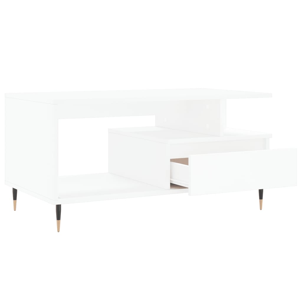 vidaXL Mesa de centro 90x49x45 cm derivados de madeira branco