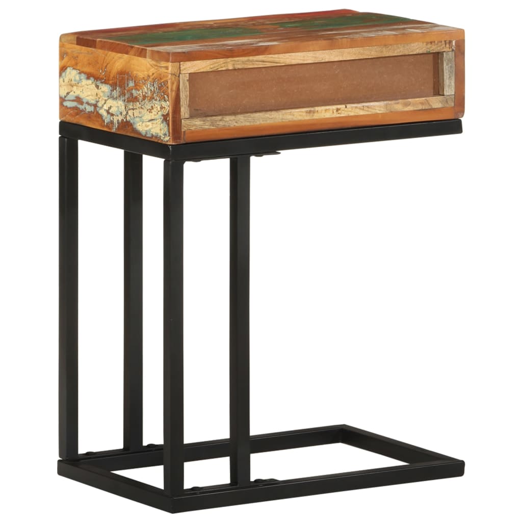 vidaXL Mesa de apoio formato em U 45x30x61cm madeira recuperada maciça