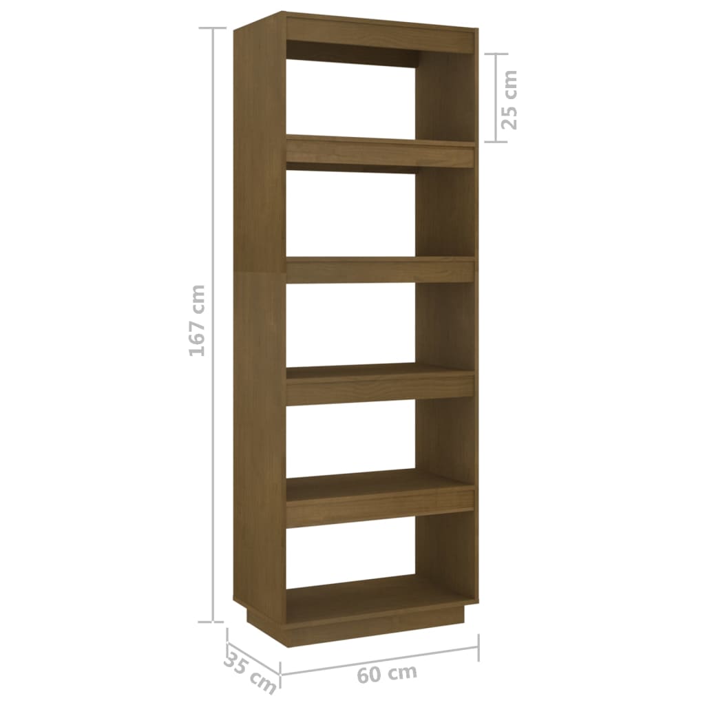 vidaXL Estante/divisória 60x35x167 cm pinho maciço castanho mel