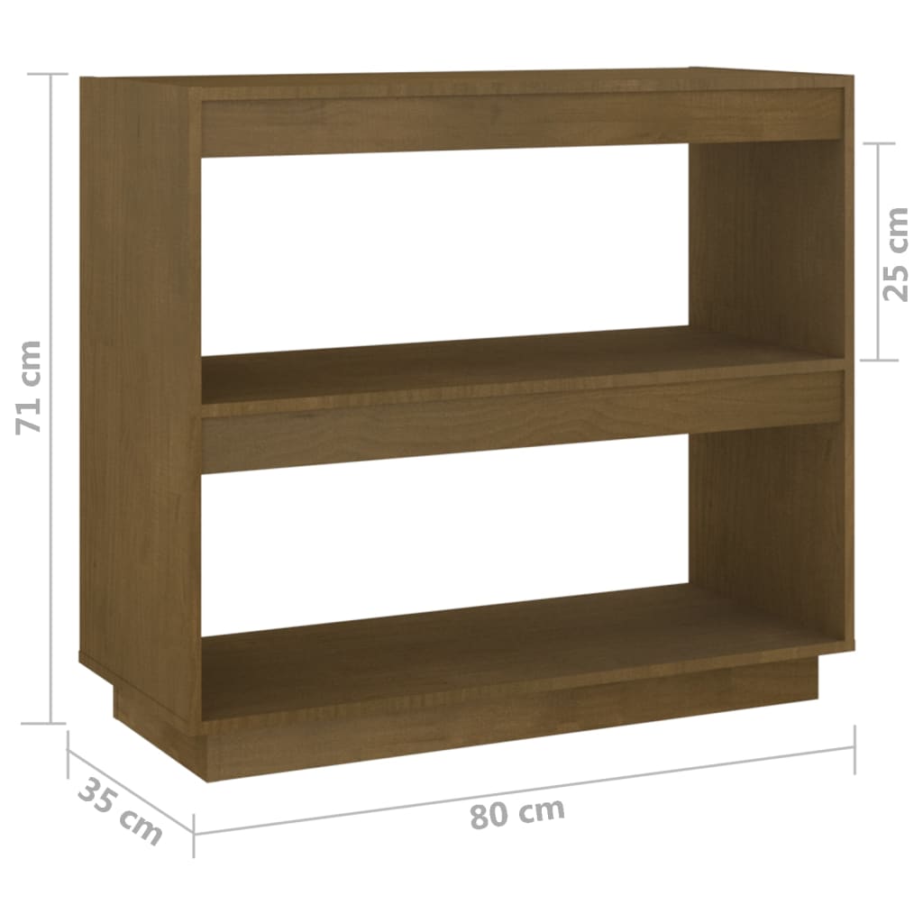 vidaXL Estante 80x35x71 cm pinho maciço castanho mel