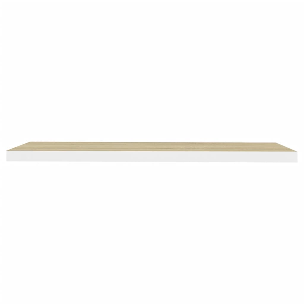 vidaXL Prateleira parede suspensa 90x23,5x3,8cm MDF carvalho e branco