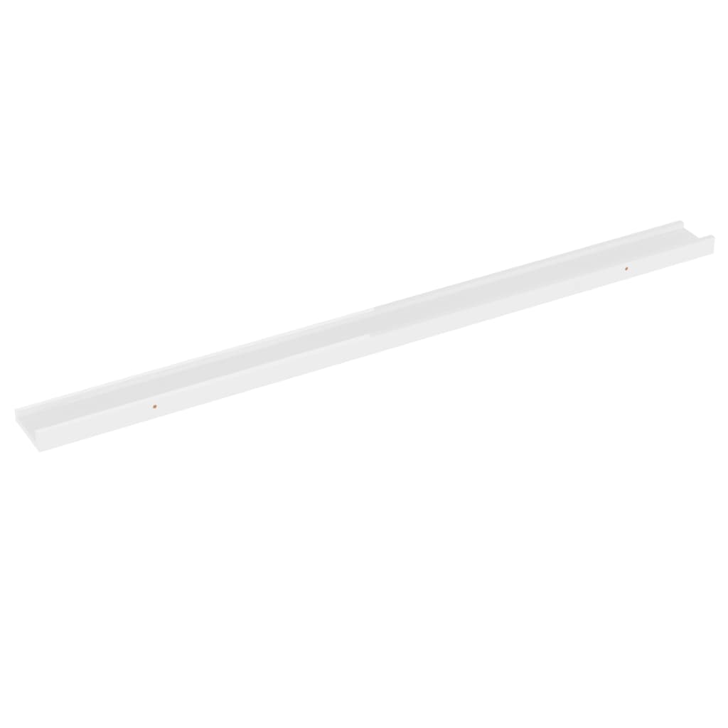 vidaXL Prateleiras de parede 2 pcs 115x9x3 cm branco brilhante