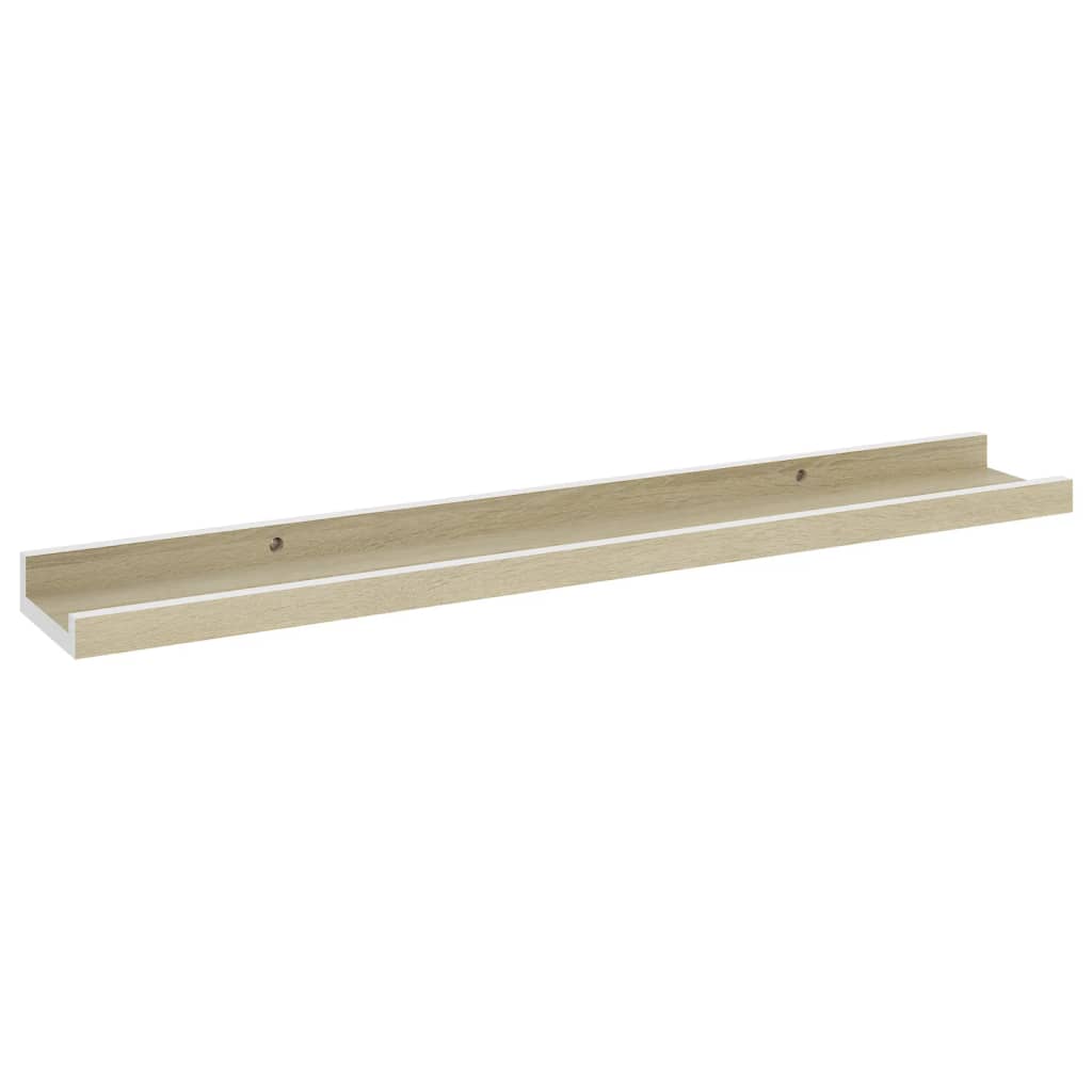 vidaXL Prateleiras de parede 2 pcs 60x9x3 cm branco e carvalho sonoma