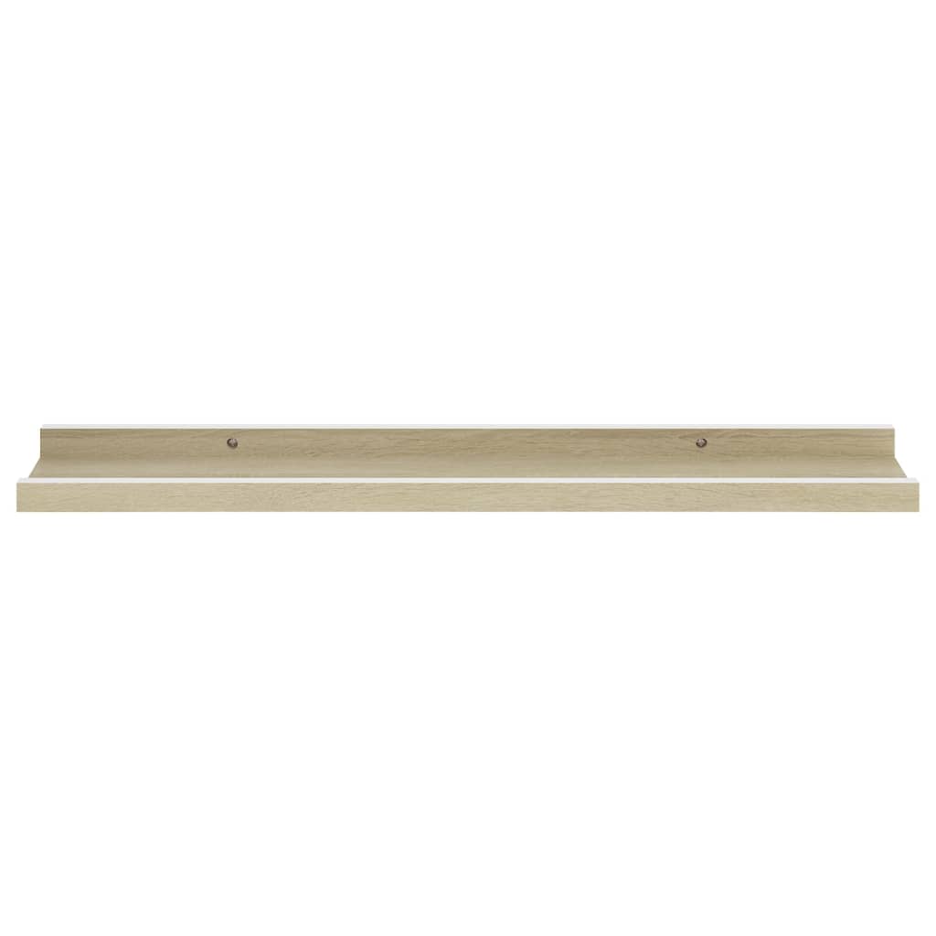 vidaXL Prateleiras de parede 2 pcs 60x9x3 cm branco e carvalho sonoma