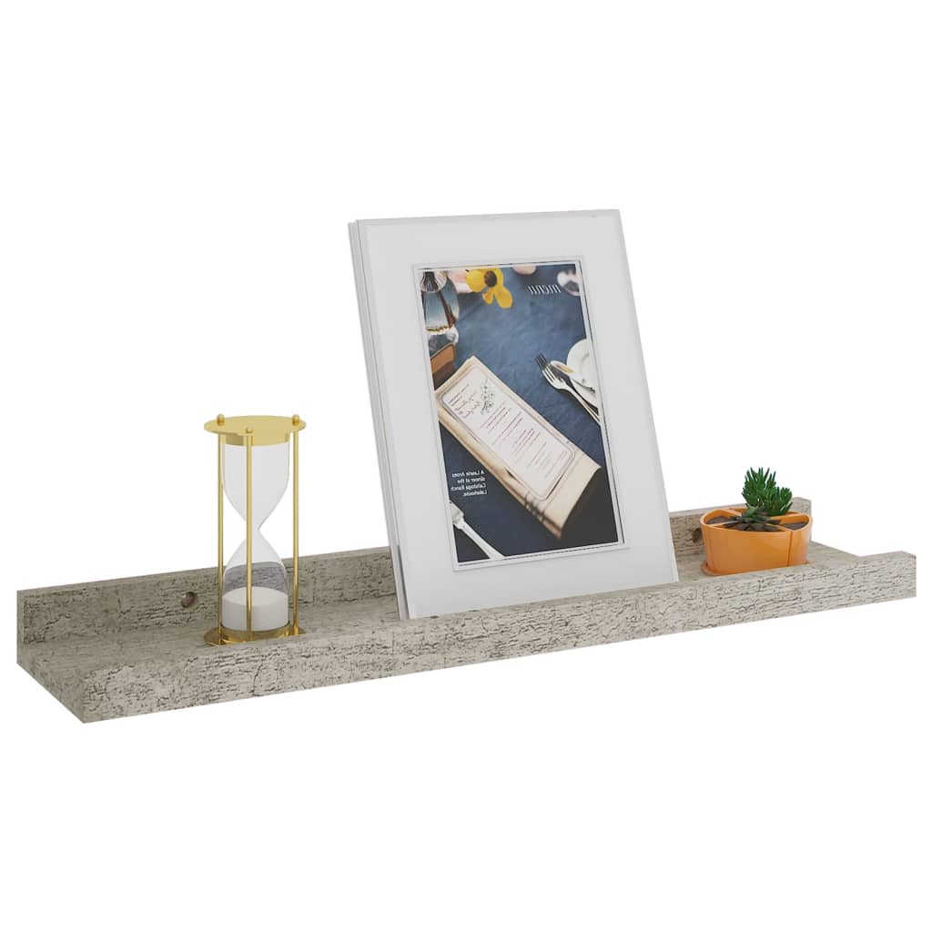 vidaXL Prateleiras de parede 2 pcs 40x9x3 cm cinzento cimento