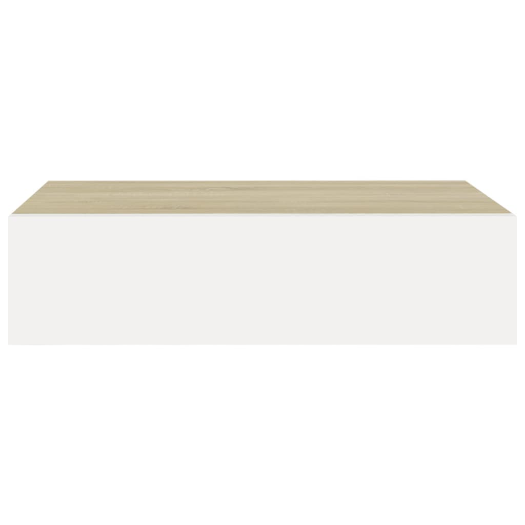 vidaXL Prateleiras parede + gavetas 2pcs MDF 40x23,5x10cm carv./branco