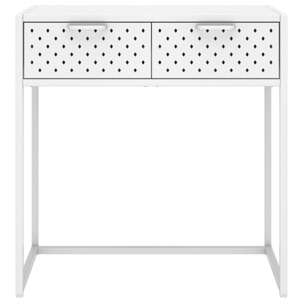 vidaXL Mesa consola 72x35x75 cm aço branco