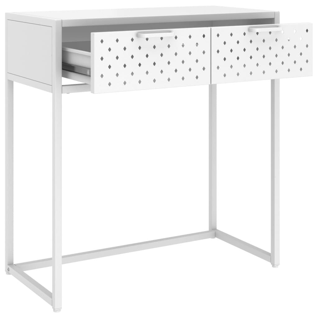 vidaXL Mesa consola 72x35x75 cm aço branco