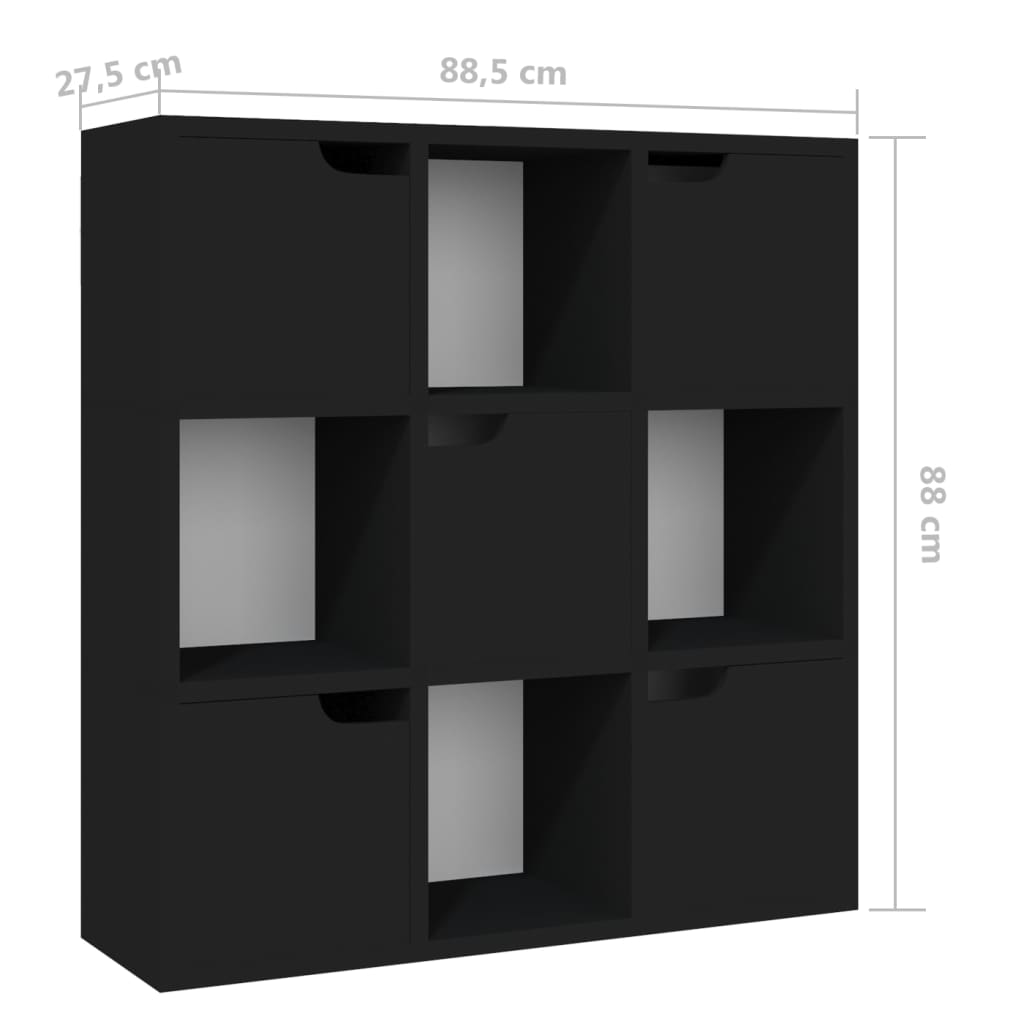 vidaXL Estante 88,5x27,5x88 cm contraplacado preto