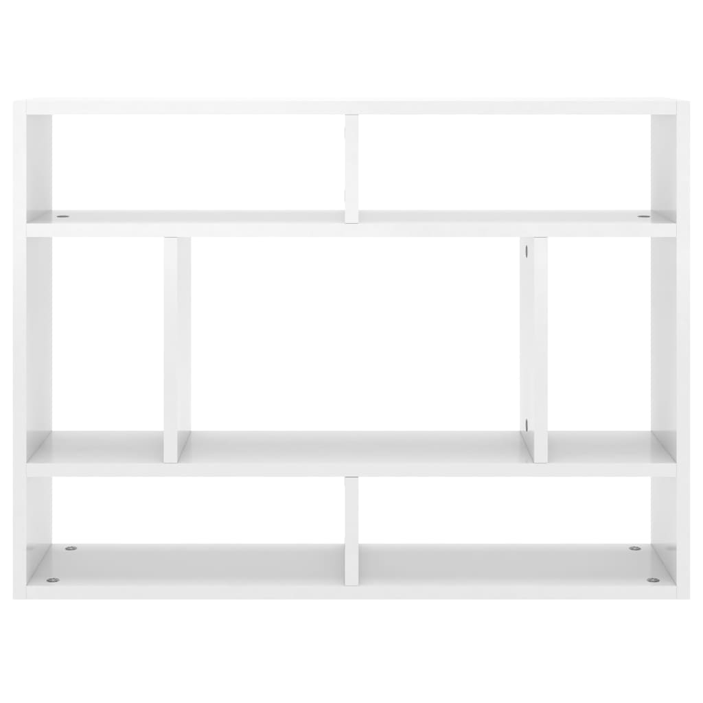 vidaXL Estante de parede 75x16x55 cm contraplacado branco brilhante