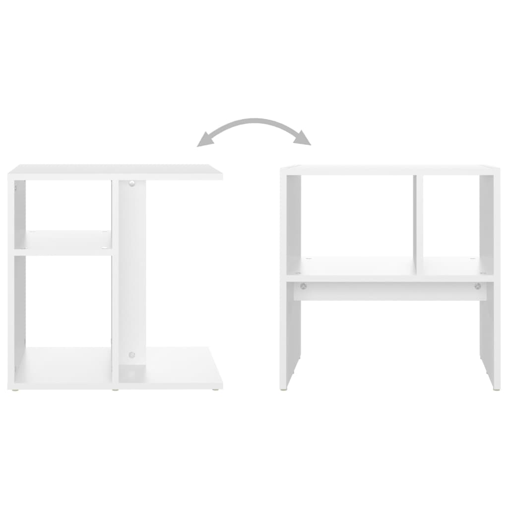 vidaXL Mesa de apoio 50x30x50 cm contraplacado branco