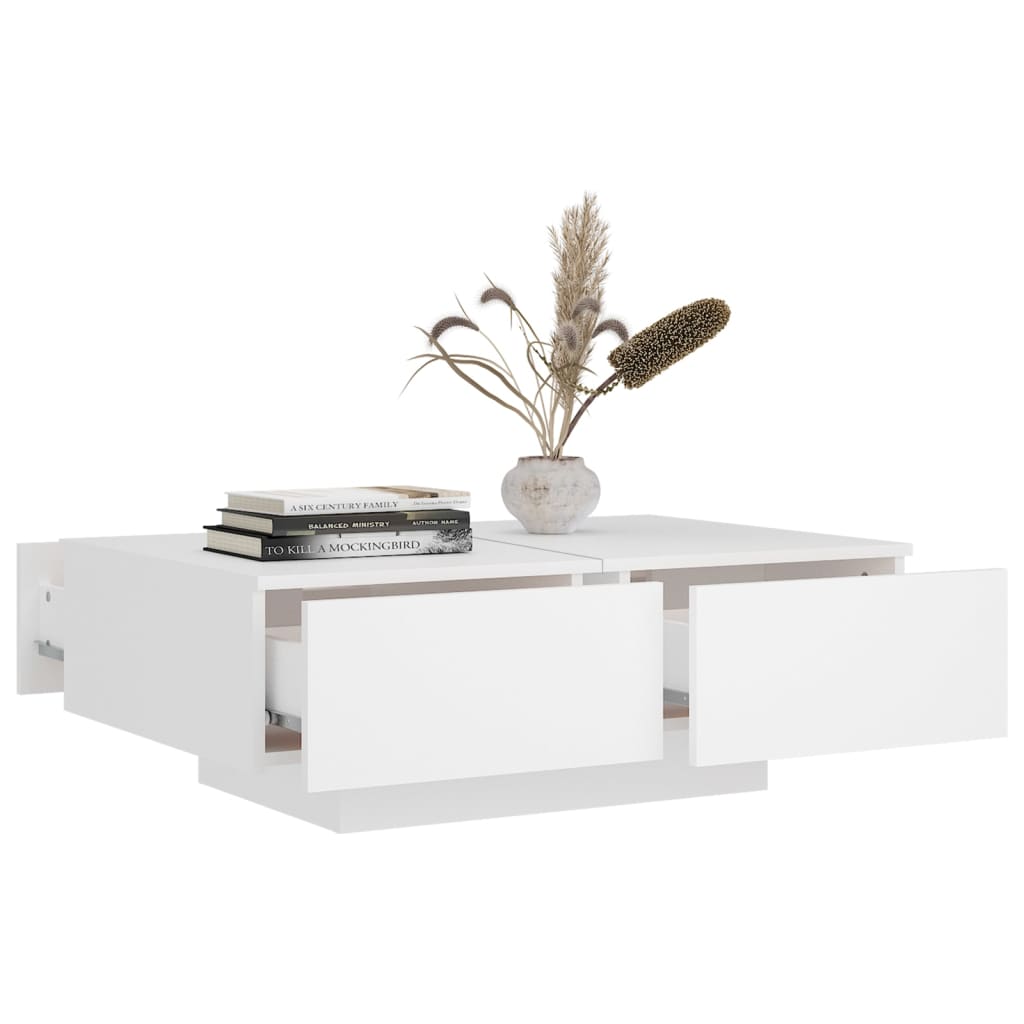 vidaXL Mesa de centro 90x60x31 cm contraplacado branco