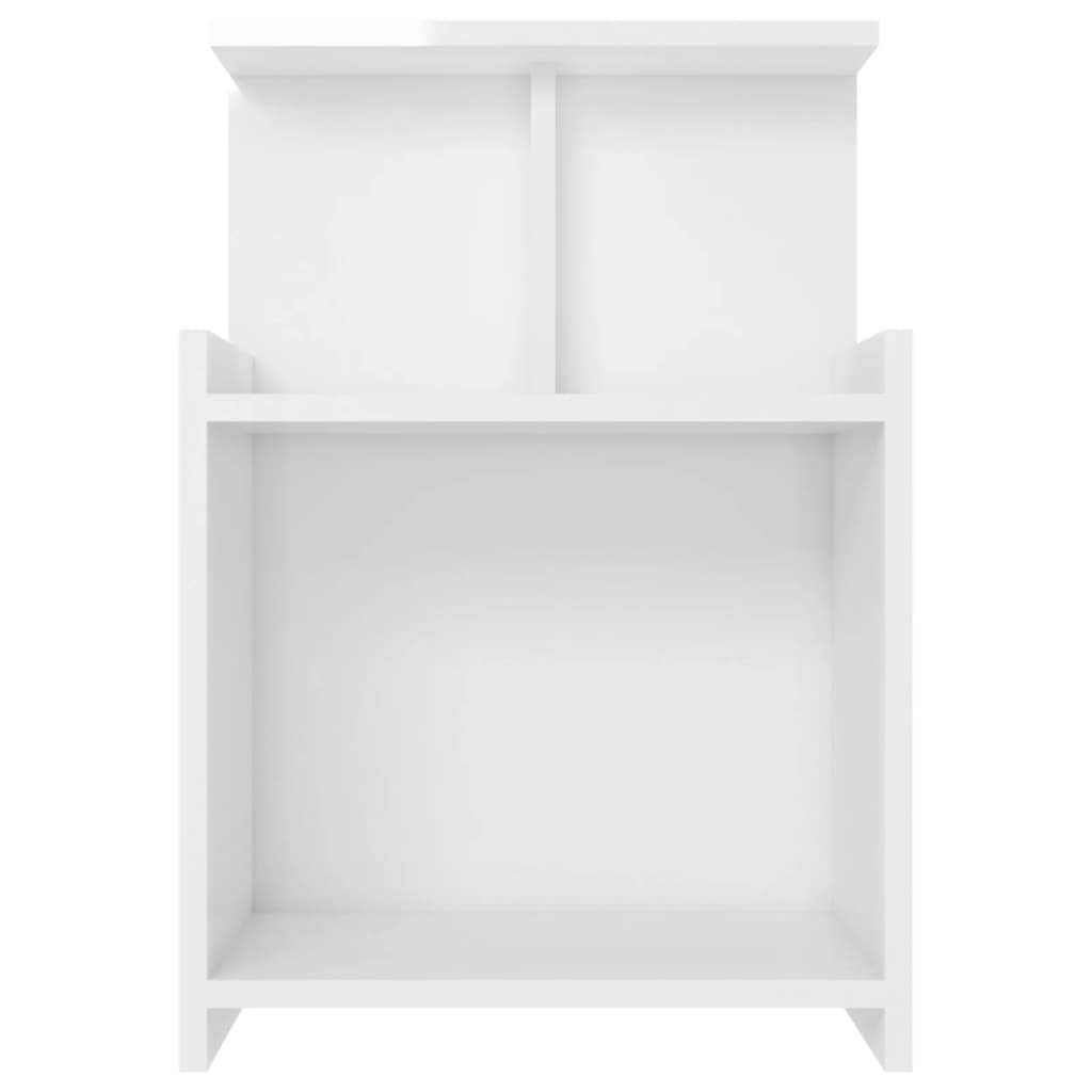 vidaXL Mesa de cabeceira 40x35x60 cm contraplacado branco brilhante