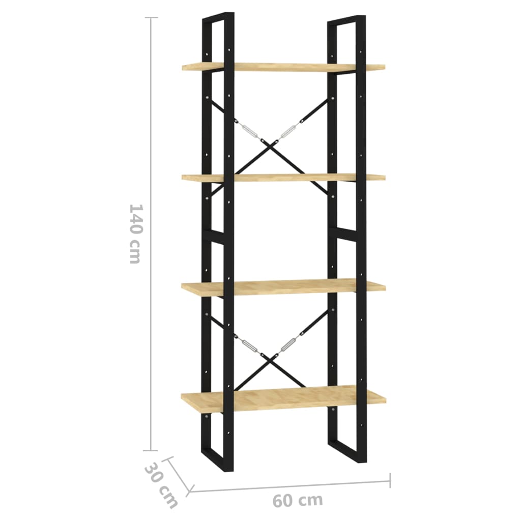 vidaXL Estante com 4 prateleiras 60x30x140 cm pinho maciço castanho