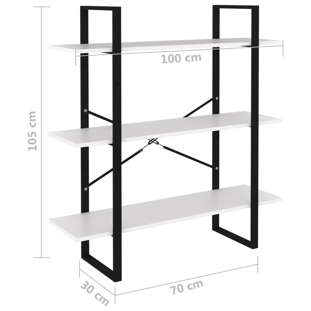 vidaXL Estante 100x30x105 cm contraplacado branco