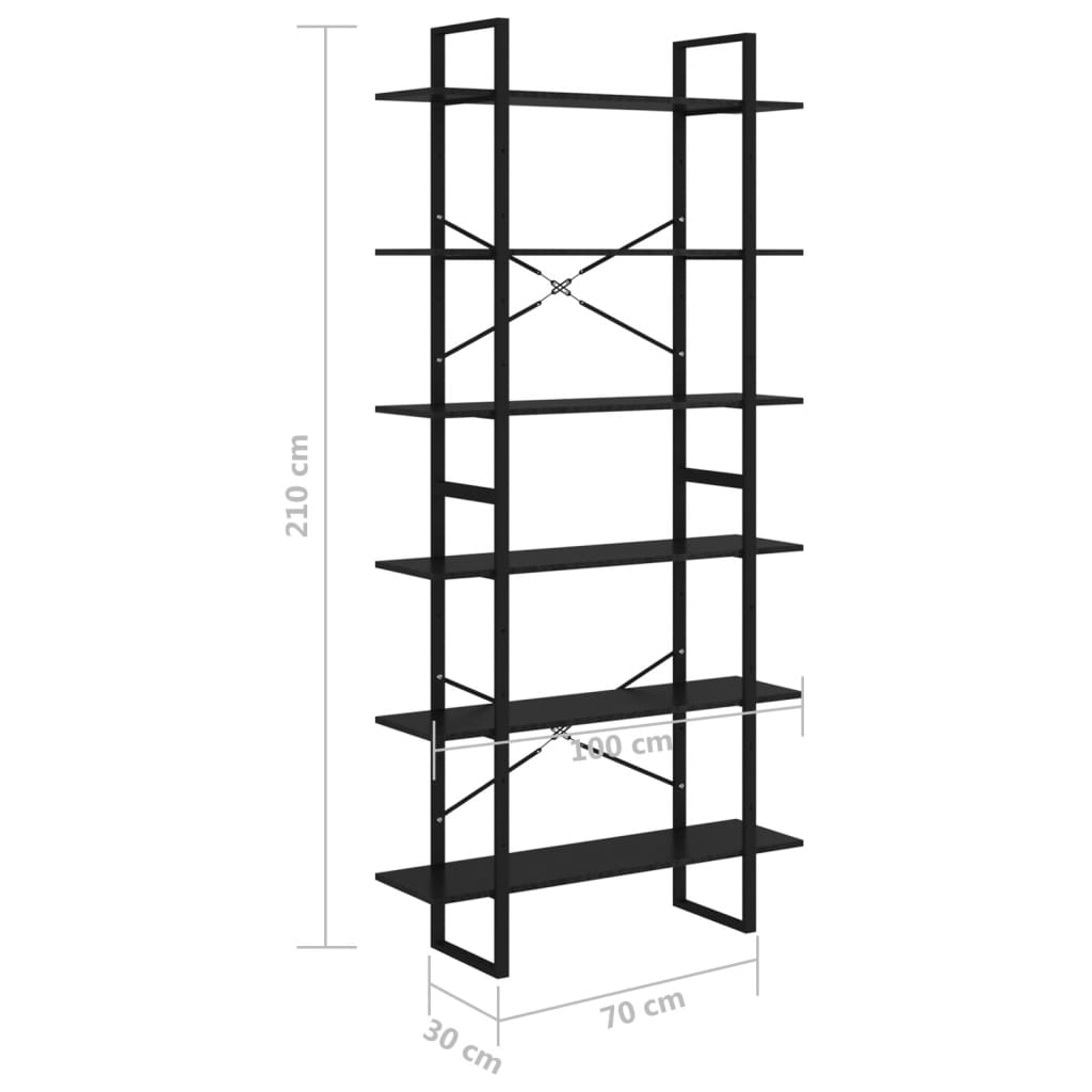 vidaXL Estante alta 100x30x210 cm contraplacado preto