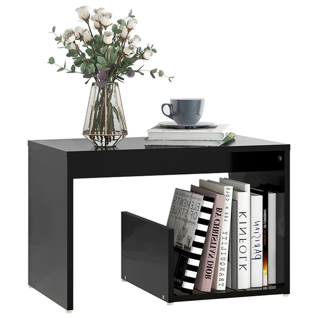 vidaXL Mesa de apoio 59x36x38 cm contraplacado preto