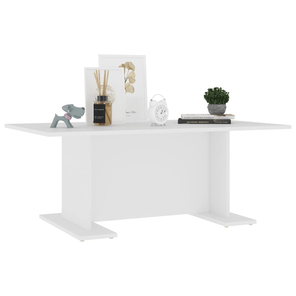 vidaXL Mesa de centro 103,5x60x40 cm contraplacado branco