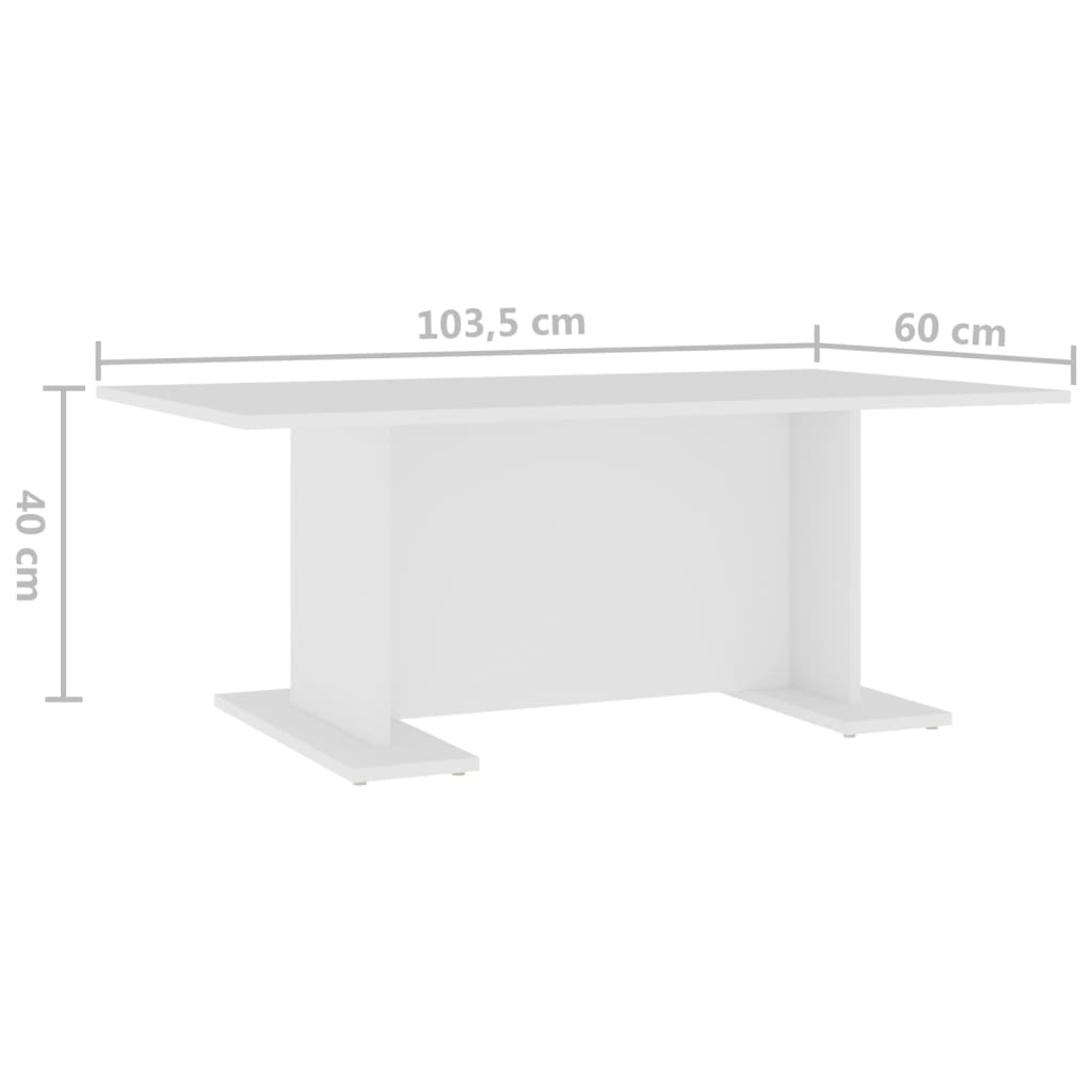 vidaXL Mesa de centro 103,5x60x40 cm contraplacado branco