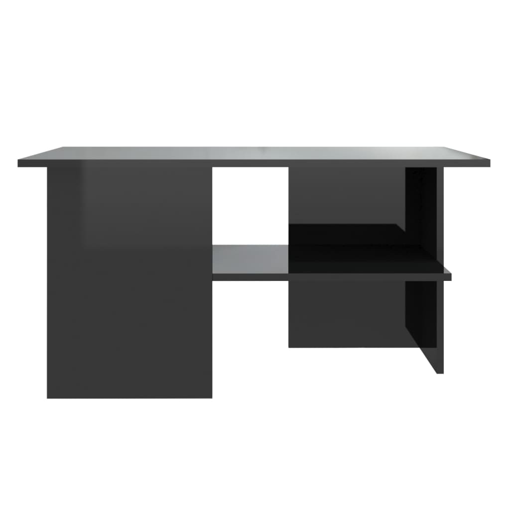 vidaXL Mesa de centro 90x60x46,5 cm contraplacado preto brilhante