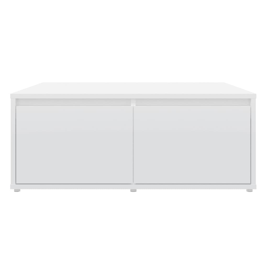 vidaXL Mesa de centro 80x80x31 cm contraplacado branco brilhante