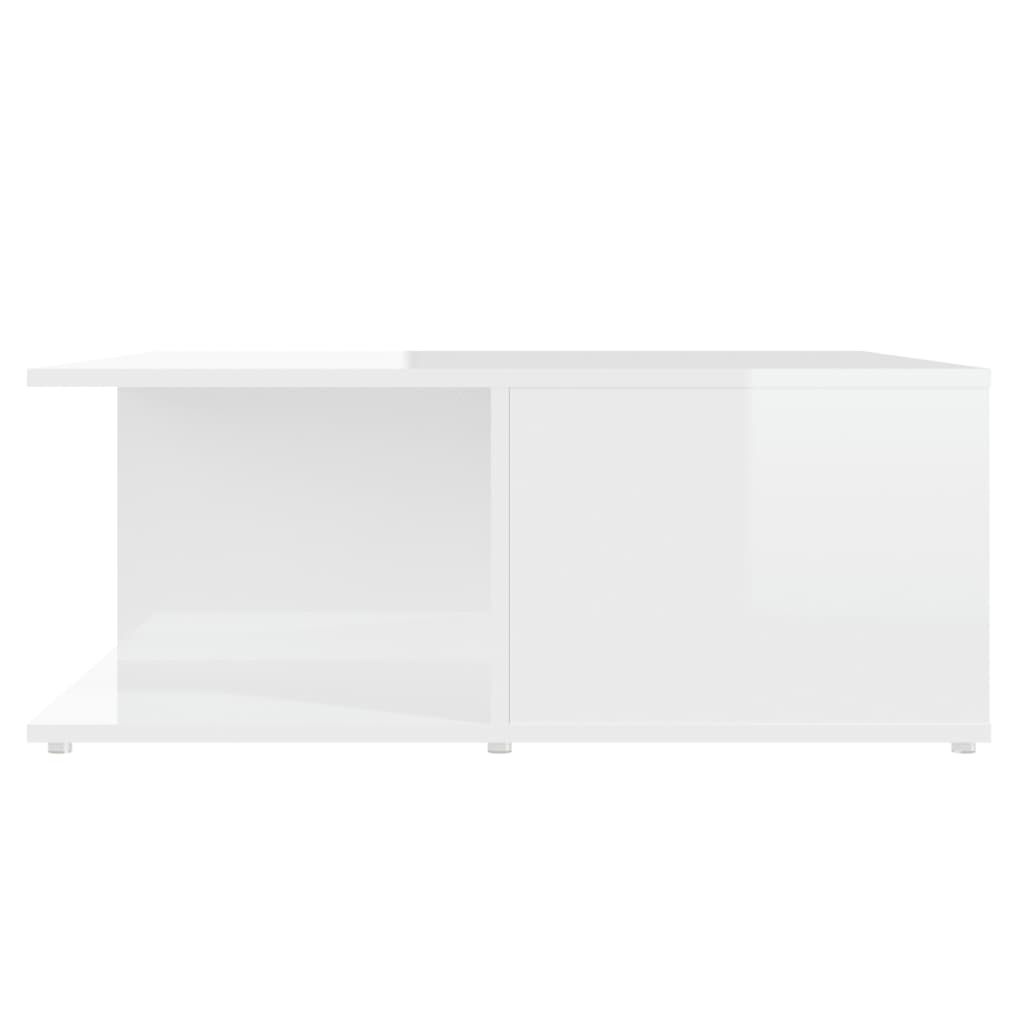 vidaXL Mesa de centro 80x80x31 cm contraplacado branco brilhante