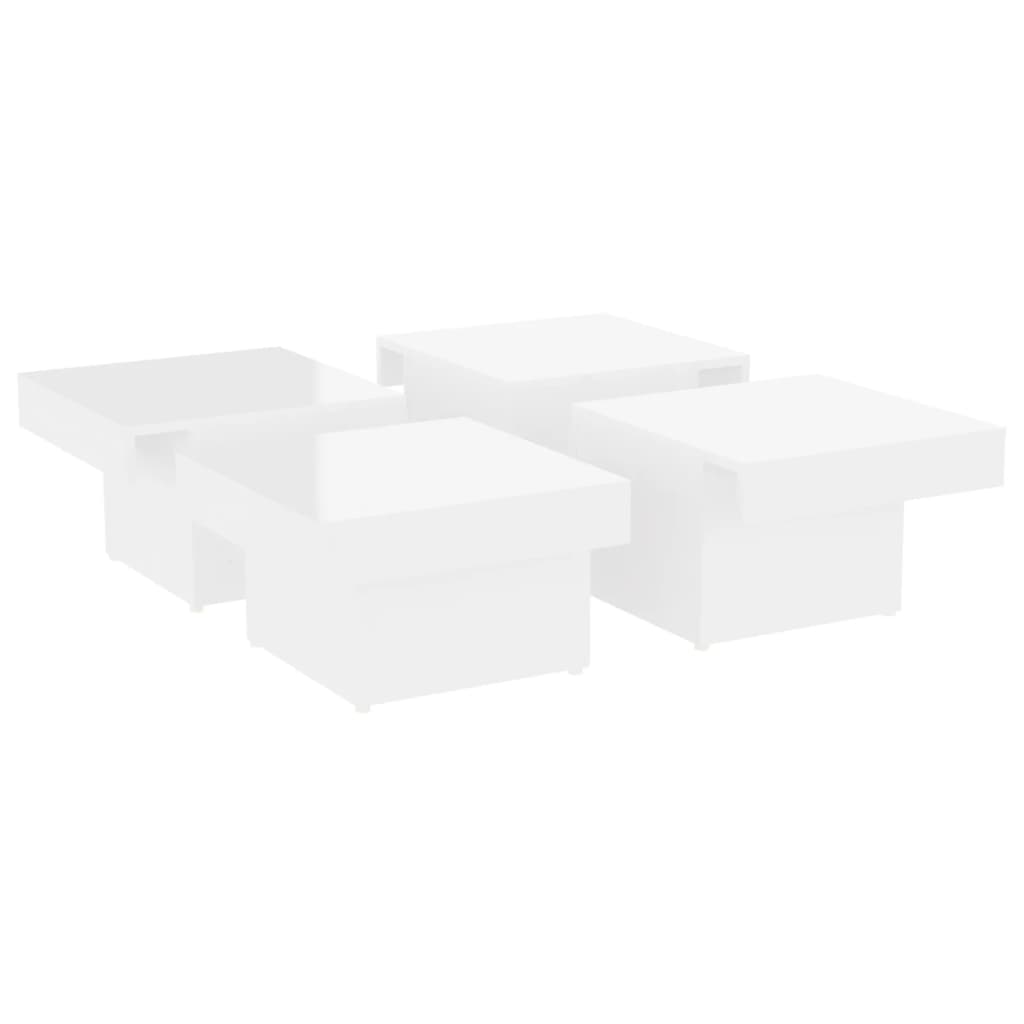 vidaXL Mesa de centro 90x90x28 cm contraplacado branco brilhante