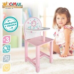 Woomax|Cadeira Alta Woomax 25 x 55 x 20 cm Bonecas Branco Cor de Rosa 2 Unidades