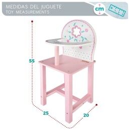 Woomax|Cadeira Alta Woomax 25 x 55 x 20 cm Bonecas Branco Cor de Rosa 2 Unidades