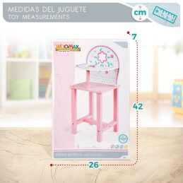 Woomax|Cadeira Alta Woomax 25 x 55 x 20 cm Bonecas Branco Cor de Rosa 2 Unidades