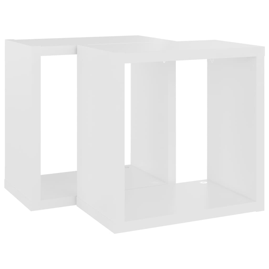 vidaXL Prateleiras de parede em forma de cubo 2 pcs 26x15x26 cm branco