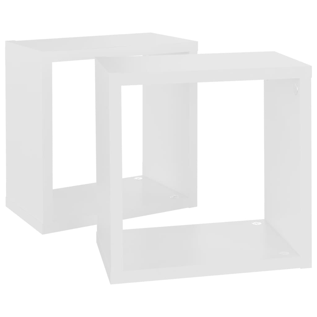 vidaXL Prateleiras de parede em forma de cubo 2 pcs 26x15x26 cm branco