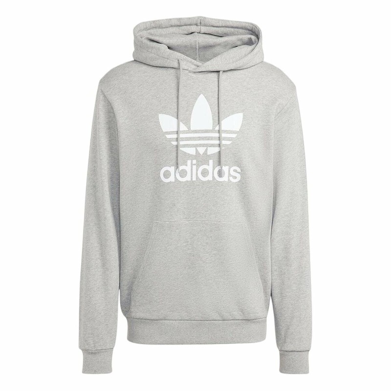 Polar com Capuz Homem Adidas TREFOIL HOODY IA4884 Cinzento