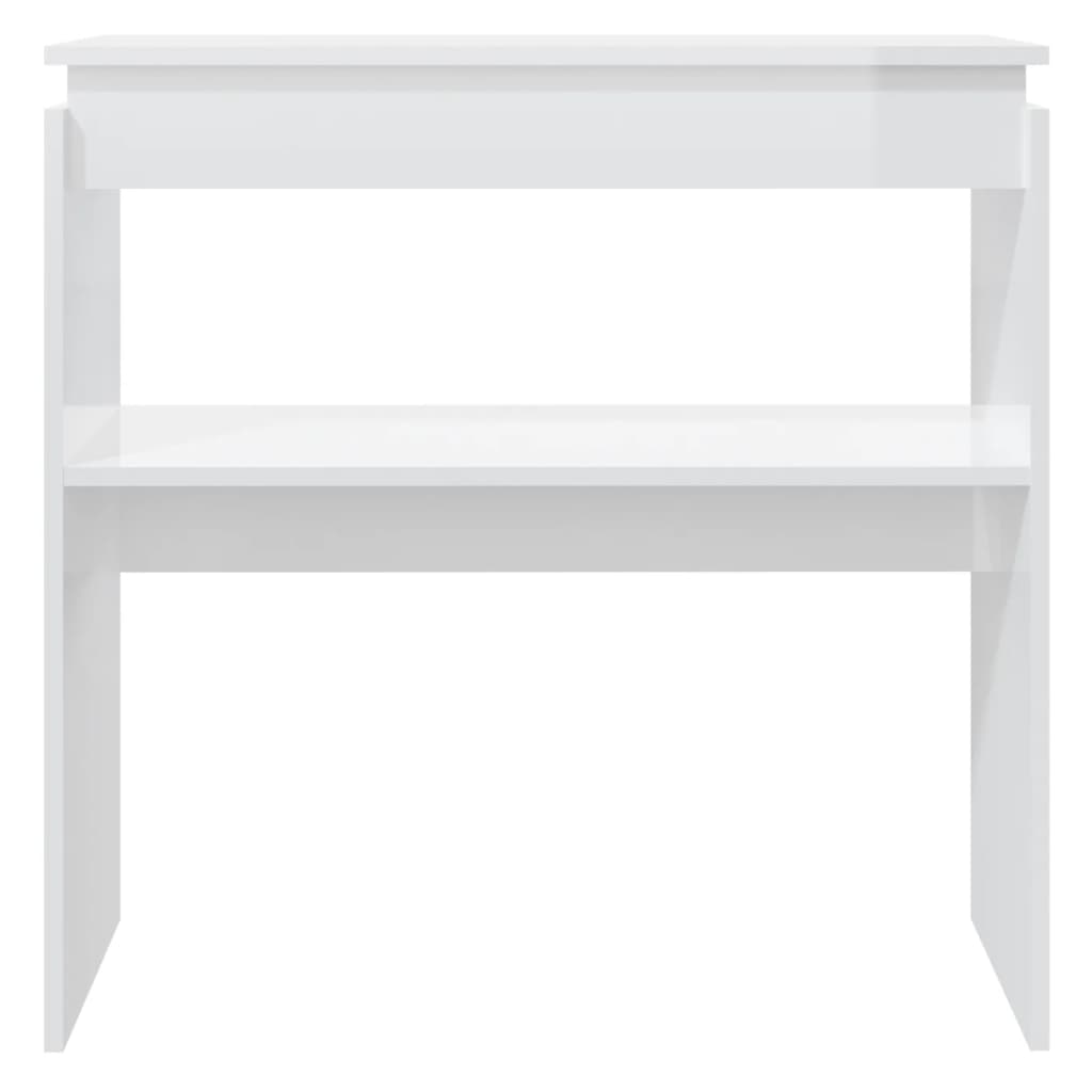 vidaXL Mesa consola 80x30x80 cm contraplacado branco brilhante