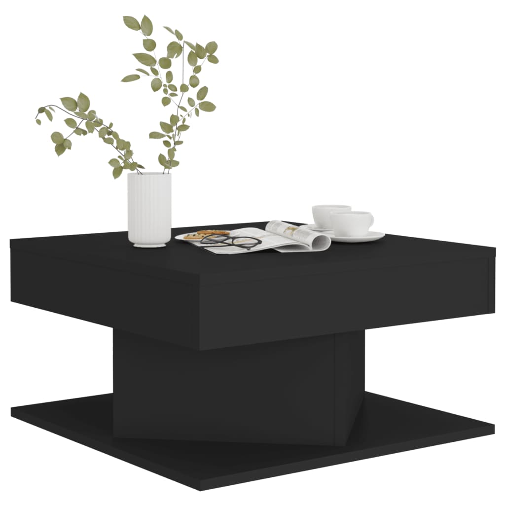 vidaXL Mesa de centro 57x57x30 cm contraplacado preto