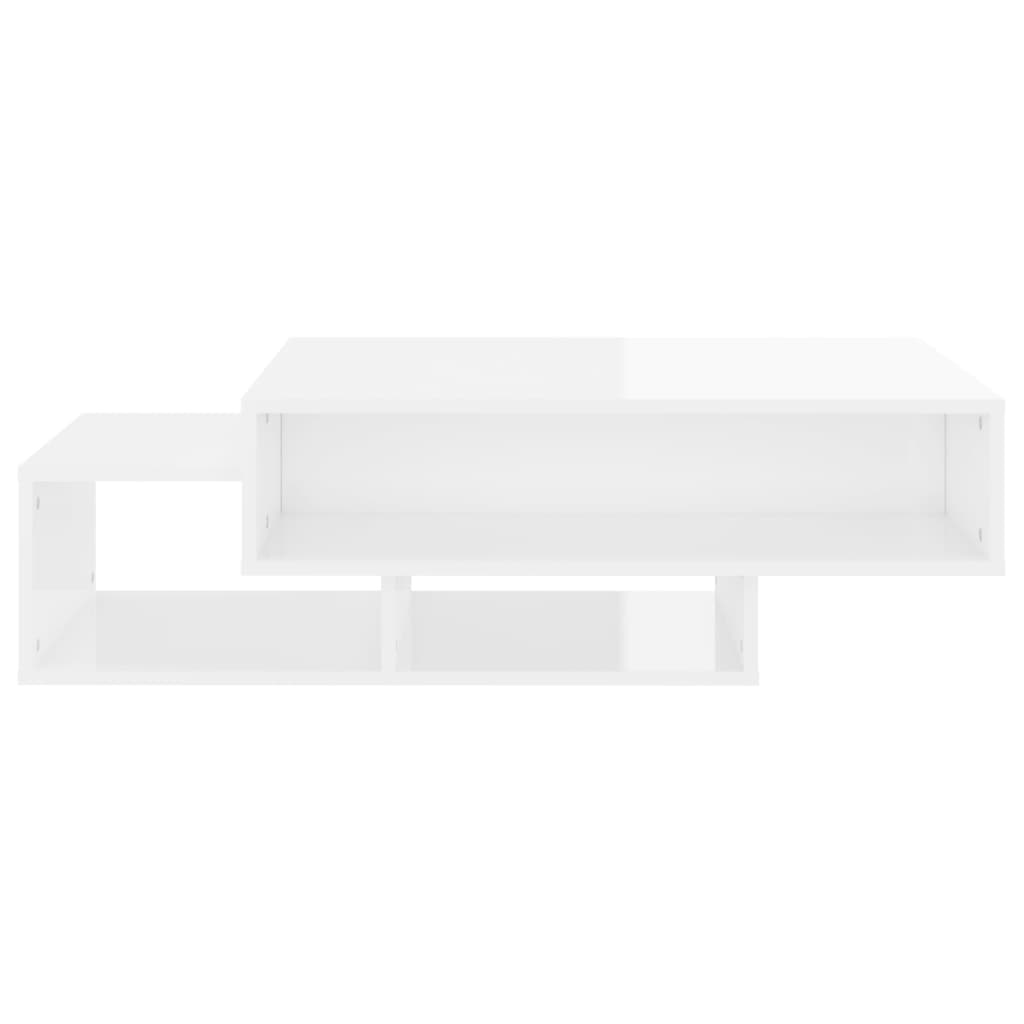 vidaXL Mesa de centro 105x55x32 cm contraplacado branco brilhante