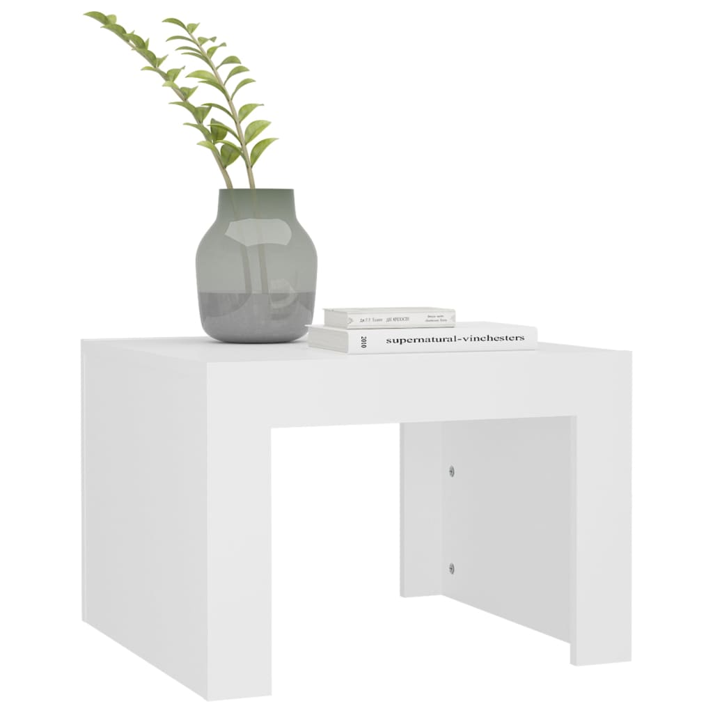 vidaXL Mesa de centro 50x50x35 cm contraplacado branco