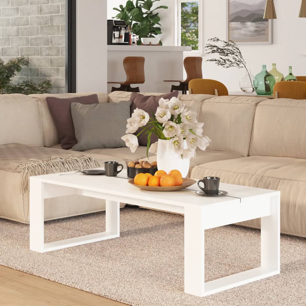 vidaXL Mesa de centro 110x50x35 cm derivados de madeira branco