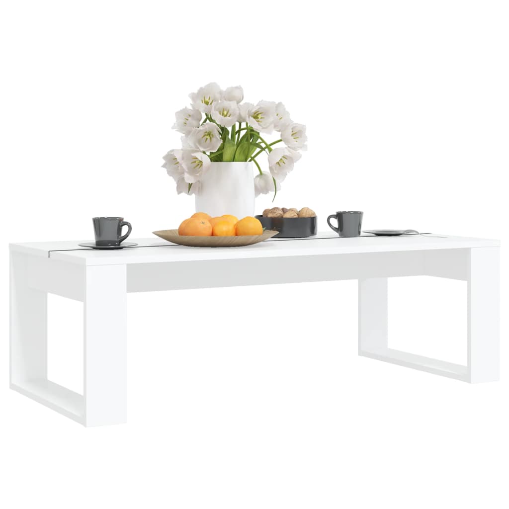 vidaXL Mesa de centro 110x50x35 cm derivados de madeira branco