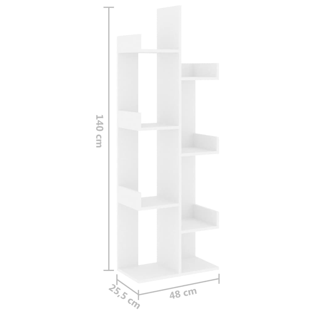 vidaXL Estante 48x25,5x140 cm contraplacado branco