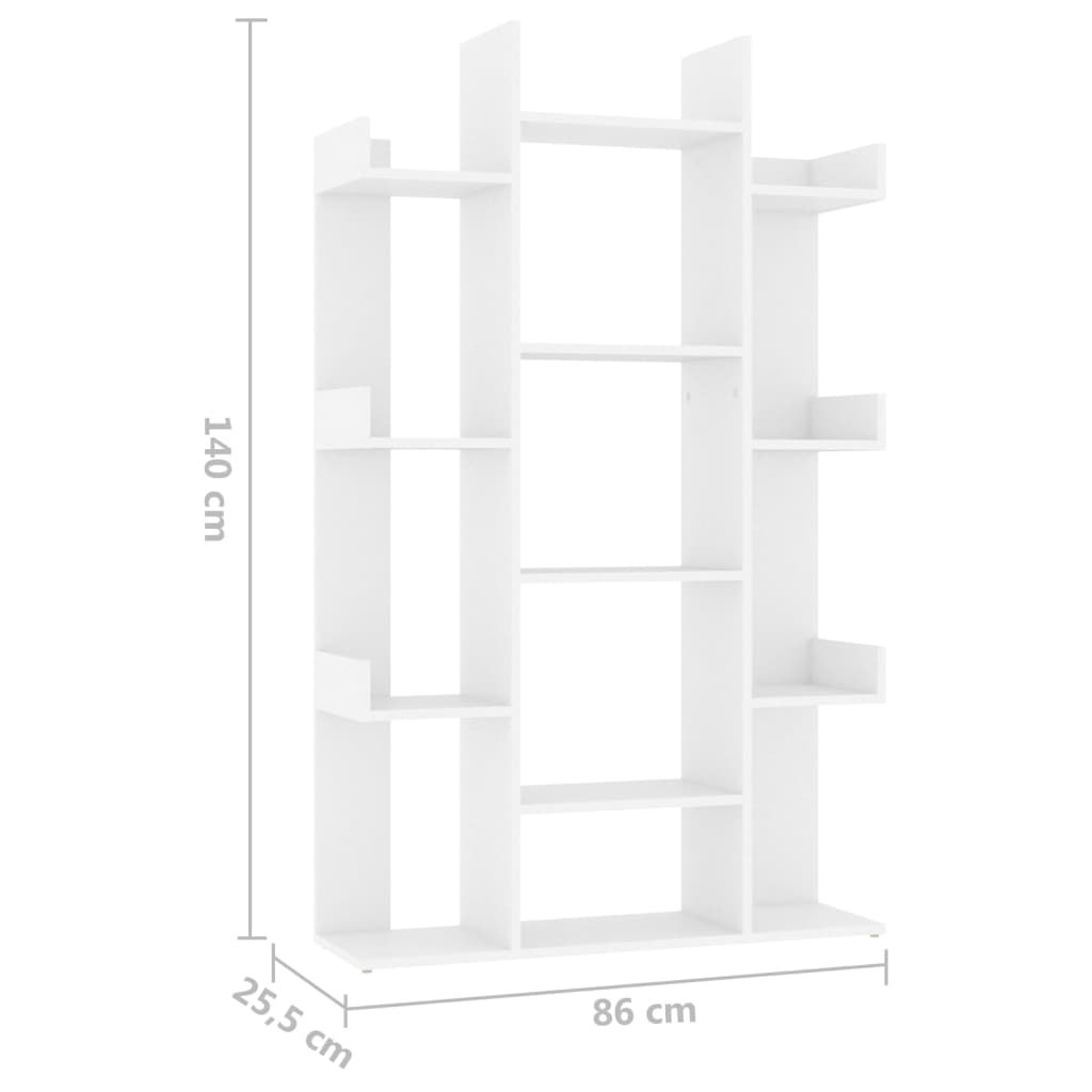 vidaXL Estante 86x25,5x140 cm contraplacado branco