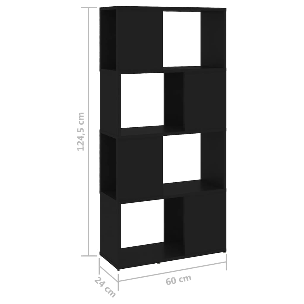 vidaXL Estante/divisória derivados de madeira preto