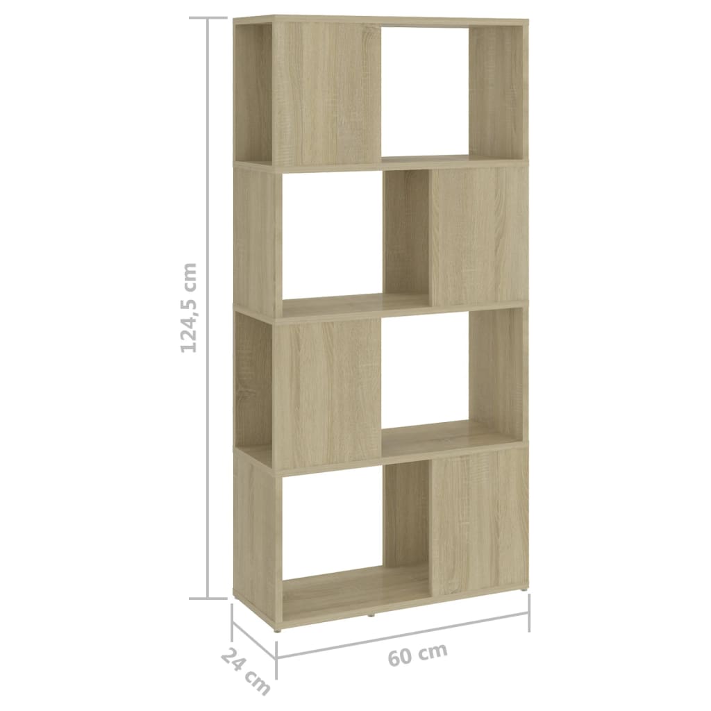 vidaXL Estante/divisória 60x24x124,5 cm contraplacado cor carvalho sonoma