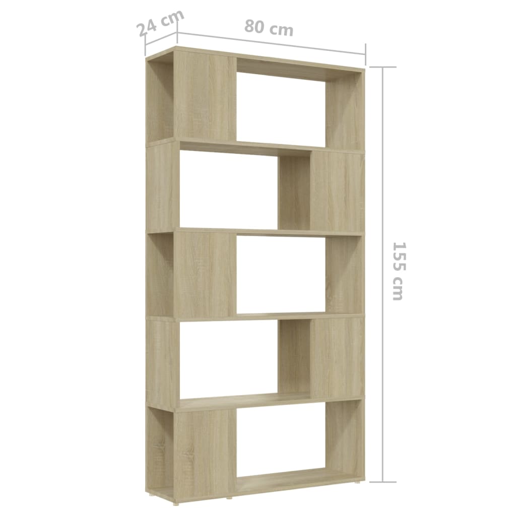 vidaXL Estante/divisória 80x24x155 cm contraplacado carvalho sonoma