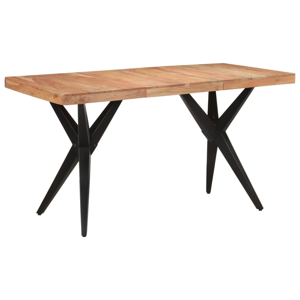 vidaXL Mesa de jantar 140x70x76 cm madeira de acácia maciça preto