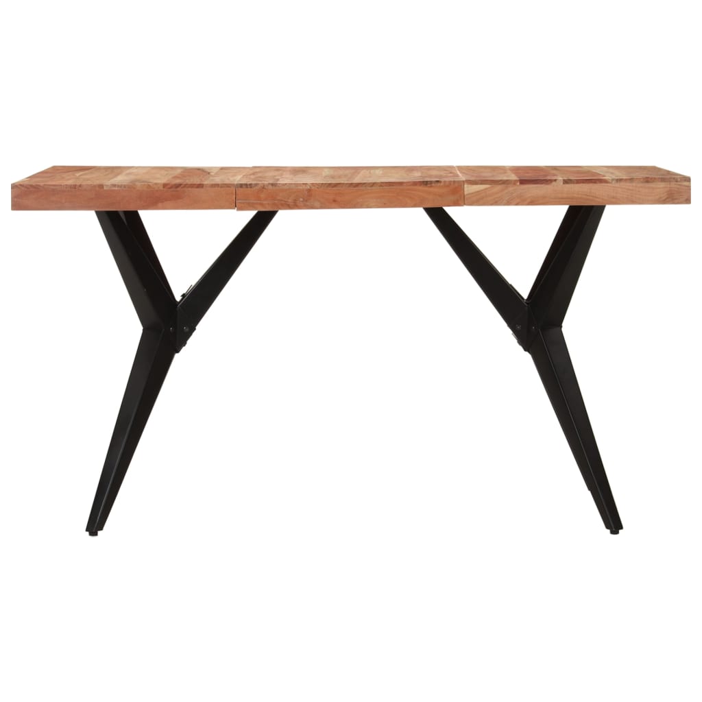 vidaXL Mesa de jantar 140x70x76 cm madeira de acácia maciça preto