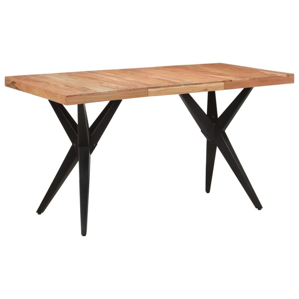 vidaXL Mesa de jantar 140x70x76 cm madeira de acácia maciça preto