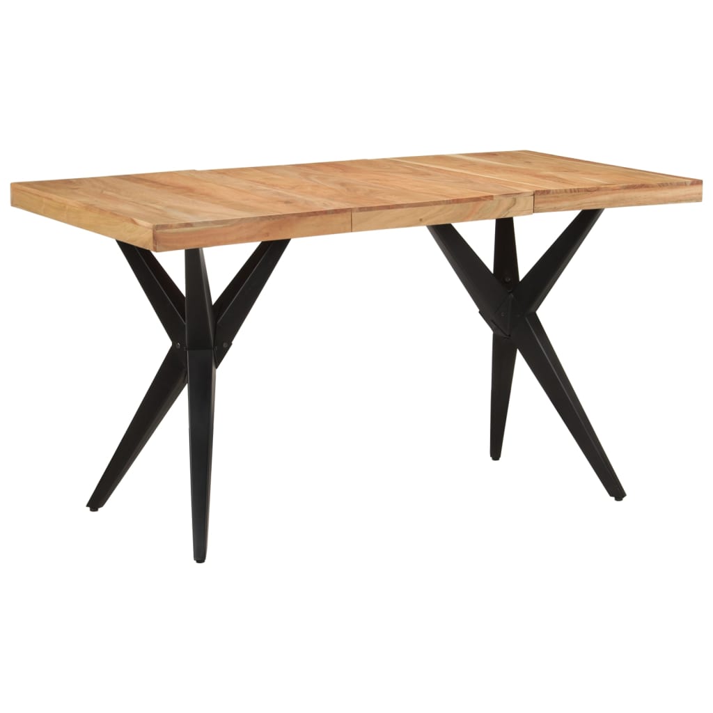 vidaXL Mesa de jantar 140x70x76 cm madeira de acácia maciça preto