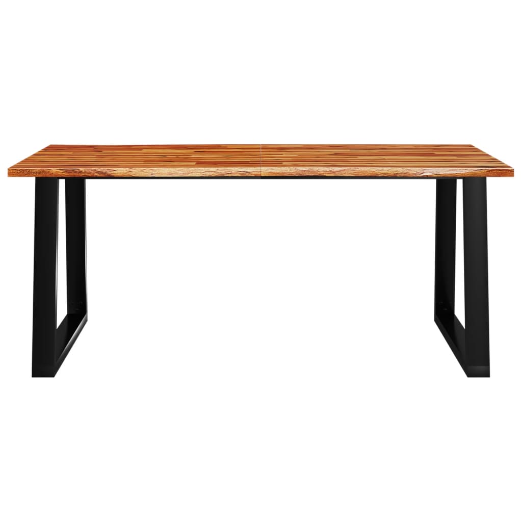 vidaXL Mesa de jantar c/ bordas vivas 180x90x75 cm acácia maciça