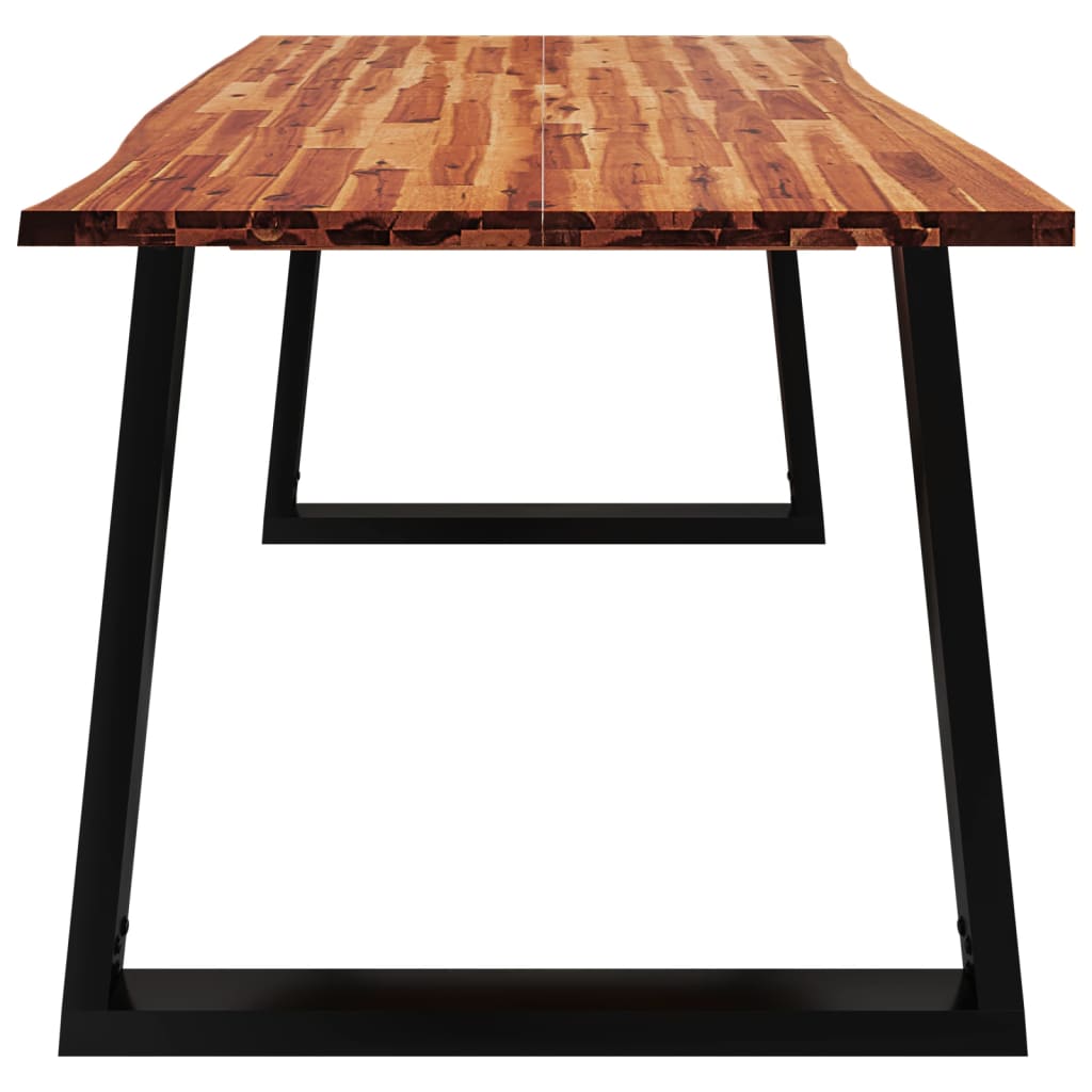 vidaXL Mesa de jantar c/ bordas vivas 180x90x75 cm acácia maciça